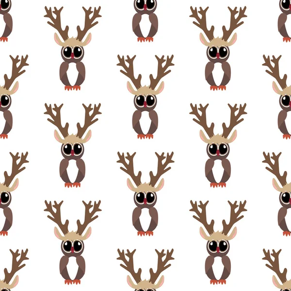 Hibou en costume de Noël motif sans couture — Image vectorielle