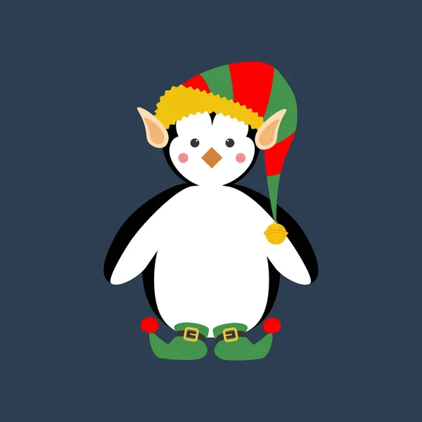 Pingvin karácsonyi jelmez illusztráció — Stock Vector