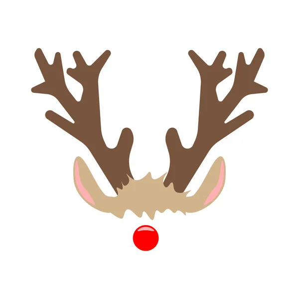 Reindeer horns and nose — Stock Vector