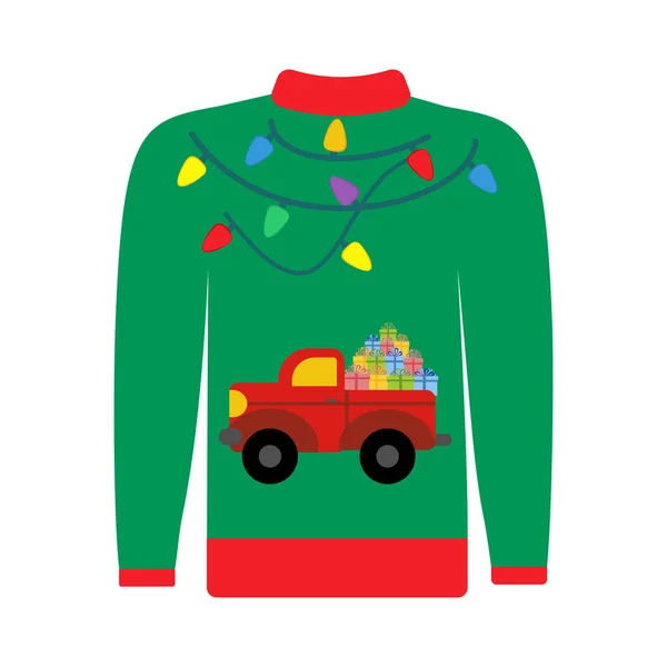 Weihnachten hässlichen Pullover Illustration — Stockvektor
