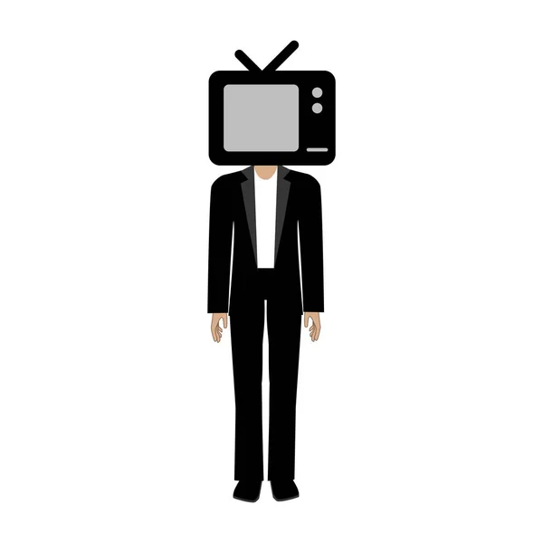 Gente TV adicción ilustración — Vector de stock