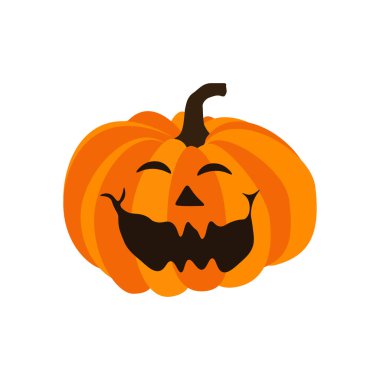 Beyaz arka planda Cadılar Bayramı kabağı çizimi. Vektör illüstrasyonu