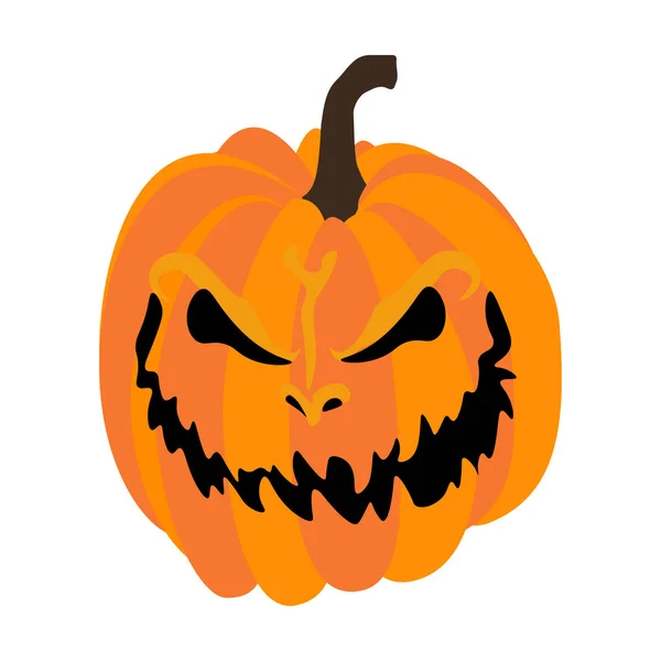 Illustrazione Zucca Halloween Sullo Sfondo Bianco Illustrazione Vettoriale — Vettoriale Stock