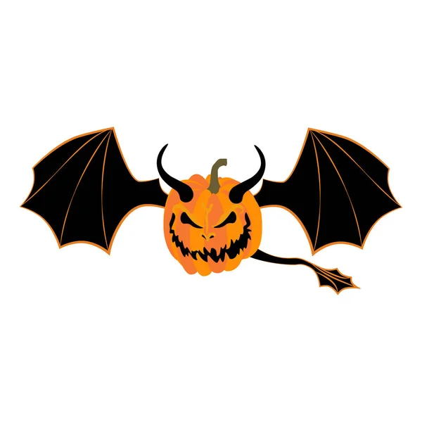 Monstruo Calabaza Halloween Fondo Blanco Ilustración Vectorial — Vector de stock