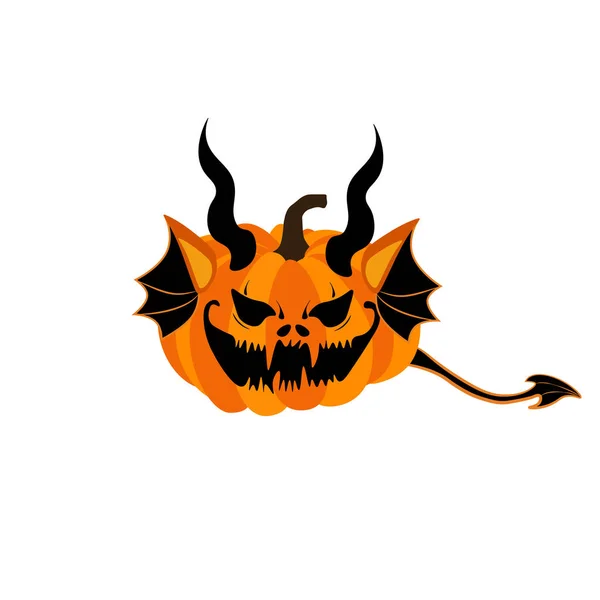 Monstre Citrouille Halloween Sur Fond Blanc Illustration Vectorielle — Image vectorielle