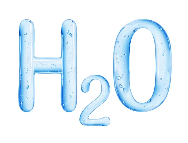 Fórmula Química Água Isolada Sobre Fundo Branco — Fotografia de Stock