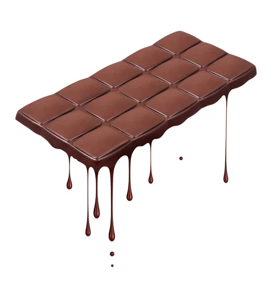 Beyaz Bir Arka Plan Üzerinde Bir Çikolatayı Eritir — Stok fotoğraf