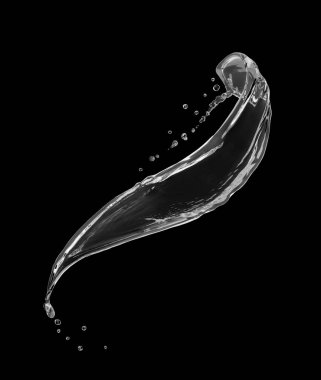 Beyaz arka plan üzerinde izole su dalgalı sıçrama