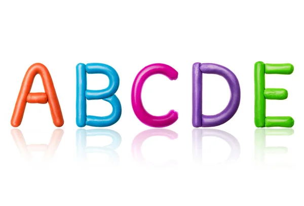 Letters Latin Alphabet Made Colored Plasticine Part — Stock Photo, Image
