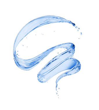 Beyaz arka plan üzerinde izole bir dönen şeklinde su sıçramalarına 