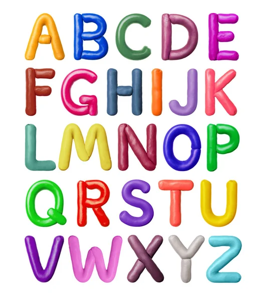 Latin Alphabet Made Colored Plasticine — Stock Photo, Image