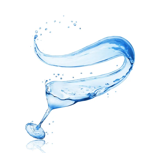 Wijnglas Gemaakt Van Water Spatten Conceptuele Afbeelding Witte Pagina — Stockfoto
