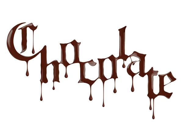 ゴシック様式の液体チョコレートで書かれた単語チョコレート — ストック写真