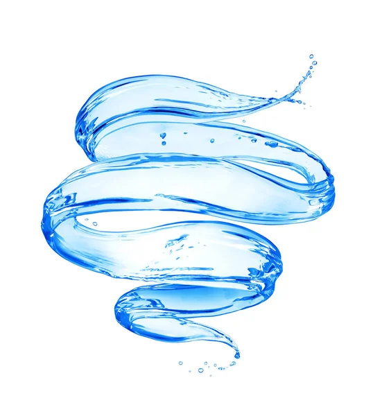 Wasserspritzer Wirbelnder Form Auf Weißem Hintergrund — Stockfoto