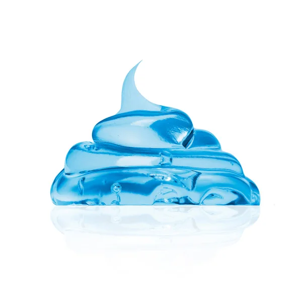 Transparante Cosmetische Gel Met Bubbels Close Geperst Een Witte Achtergrond — Stockfoto