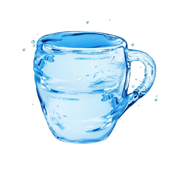 Kubek z wodą. Obraz koncepcyjny na białym tle — Zdjęcie stockowe