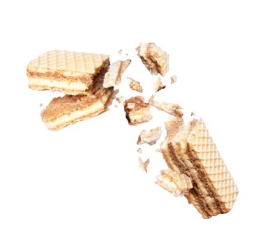 Waffle 'lar beyaz bir arkaplanda iki parçaya ayrılmış.