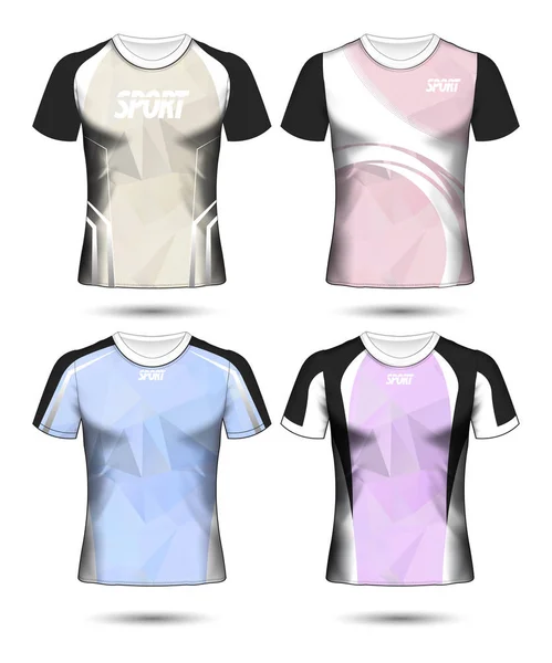 Ensemble Gabarit Poly Design Shirt Sport Soccer Illustration Vectorielle Polo — Image vectorielle