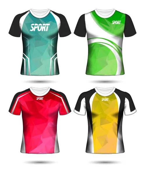 Conjunto Futebol Esporte Shirt Layout Design Modelo Poli Polo Camisa — Vetor de Stock