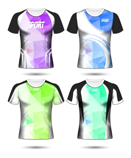 Futbol Spor Shirt Düzen Tasarım Poli Şablonu Polo Gömlek Vektör — Stok Vektör
