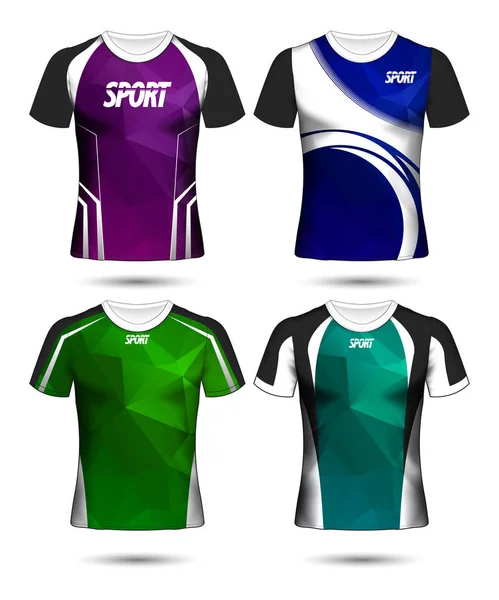 Ensemble Gabarit Poly Design Shirt Sport Soccer Illustration Vectorielle Polo — Image vectorielle