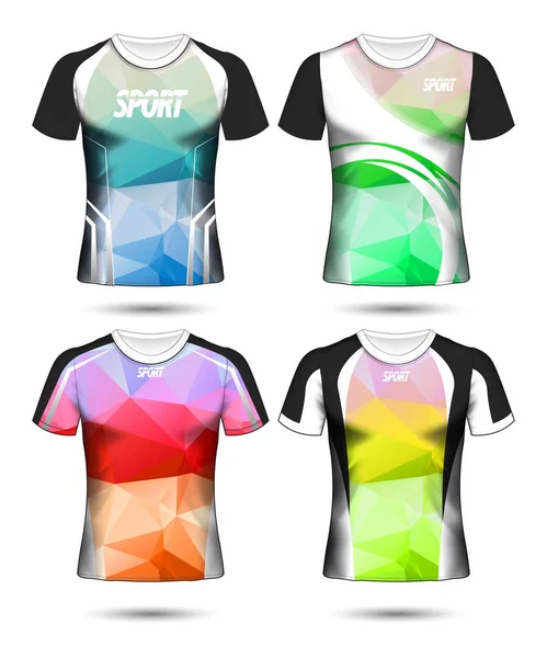 Set Camiseta Deportiva Fútbol Diseño Plantilla Poli Polo Vector Ilustración — Vector de stock