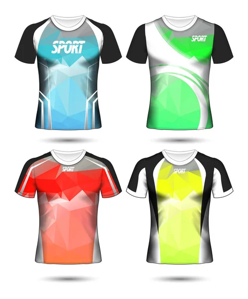 Set Camiseta Deportiva Fútbol Diseño Plantilla Poli Polo Vector Ilustración — Vector de stock