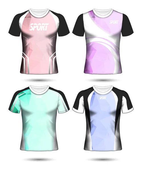 Conjunto Futebol Esporte Shirt Layout Design Modelo Poli Polo Camisa — Vetor de Stock