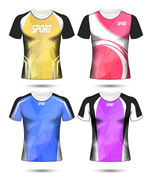 Set Camiseta Deportiva Fútbol Diseño Plantilla Poli Polo Vector Ilustración — Vector de stock