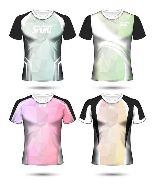 Ensemble Gabarit Poly Design Shirt Sport Soccer Illustration Vectorielle Polo — Image vectorielle