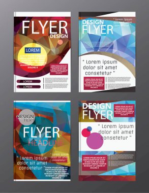 Çokgen Modern broşür düzeni tasarım şablonu. El ilanı broşür kapak sunu 