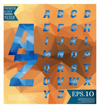 Yazı tipi lowpoly üzerinde arka plan düşük Poli dokulu üçgen şekiller rasgele desen tasarım