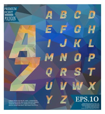 Yazı tipi lowpoly üzerinde arka plan düşük Poli dokulu üçgen şekiller rasgele desen tasarım