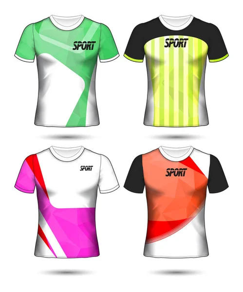 一套足球或足球球衣模板T恤风格 设计你的足球俱乐部矢量插图 — 图库矢量图片