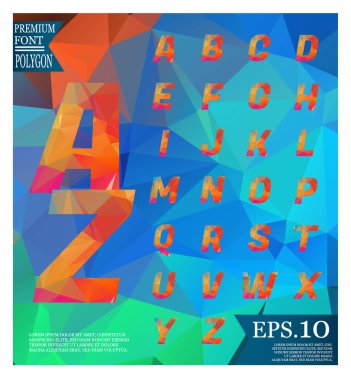 Yazı tipi lowpoly üzerinde arka plan düşük Poli dokulu üçgen şekiller rasgele desen tasarım