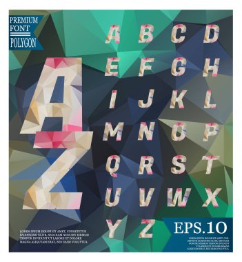 Yazı tipi lowpoly üzerinde arka plan düşük Poli dokulu üçgen şekiller rasgele desen tasarım