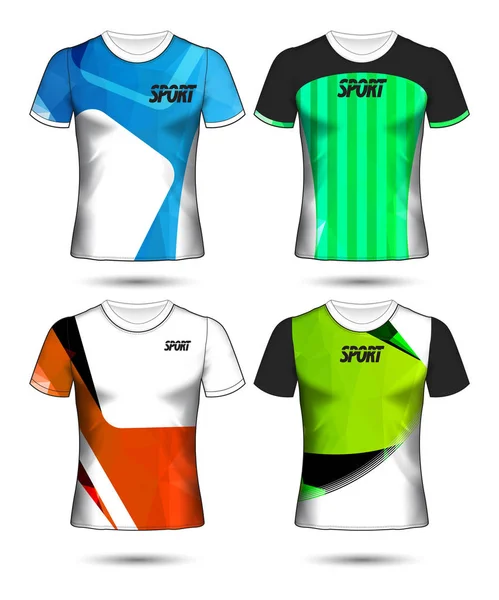 Uppsättning Fotboll Eller Fotboll Jersey Mall Shirt Stil Designa Din — Stock vektor