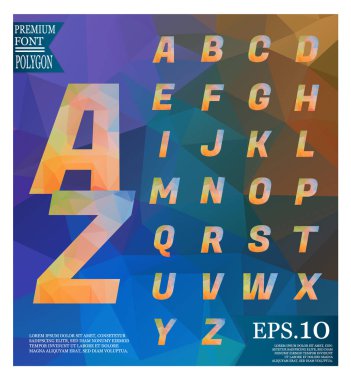 Yazı tipi lowpoly üzerinde arka plan düşük Poli dokulu üçgen şekiller rasgele desen tasarım