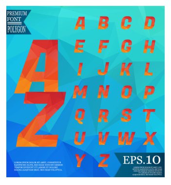 Yazı tipi lowpoly üzerinde arka plan düşük Poli dokulu üçgen şekiller rasgele desen tasarım