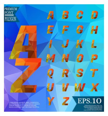 Yazı tipi lowpoly üzerinde arka plan düşük Poli dokulu üçgen şekiller rasgele desen tasarım