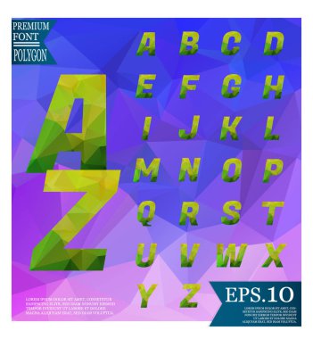 Yazı tipi lowpoly üzerinde arka plan düşük Poli dokulu üçgen şekiller rasgele desen tasarım