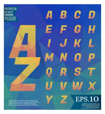 Yazı tipi lowpoly üzerinde arka plan düşük Poli dokulu üçgen şekiller rasgele desen tasarım