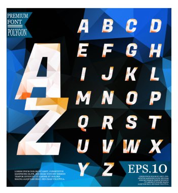 Yazı tipi lowpoly üzerinde arka plan düşük Poli dokulu üçgen şekiller rasgele desen tasarım