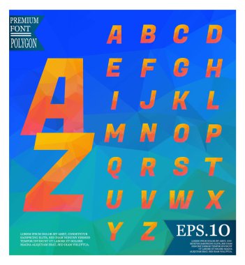 Yazı tipi lowpoly üzerinde arka plan düşük Poli dokulu üçgen şekiller rasgele desen tasarım