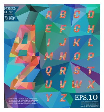 Yazı tipi lowpoly üzerinde arka plan düşük Poli dokulu üçgen şekiller rasgele desen tasarım