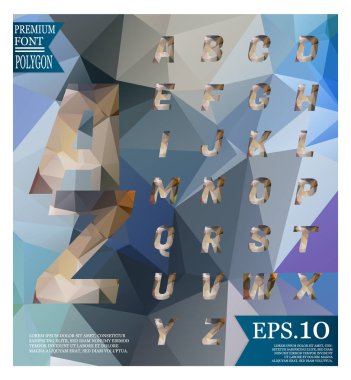 Yazı tipi lowpoly üzerinde arka plan düşük Poli dokulu üçgen şekiller rasgele desen tasarım