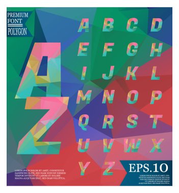 Yazı tipi lowpoly üzerinde arka plan düşük Poli dokulu üçgen şekiller rasgele desen tasarım