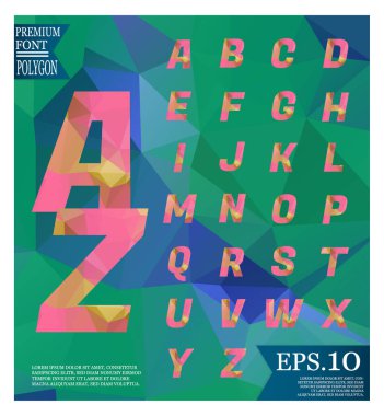 Yazı tipi lowpoly üzerinde arka plan düşük Poli dokulu üçgen şekiller rasgele desen tasarım