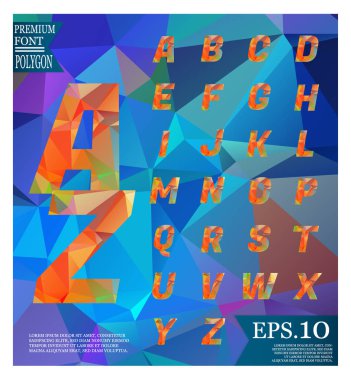 Yazı tipi lowpoly üzerinde arka plan düşük Poli dokulu üçgen şekiller rasgele desen tasarım