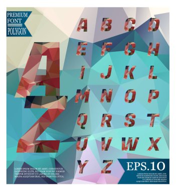 Yazı tipi lowpoly üzerinde arka plan düşük Poli dokulu üçgen şekiller rasgele desen tasarım